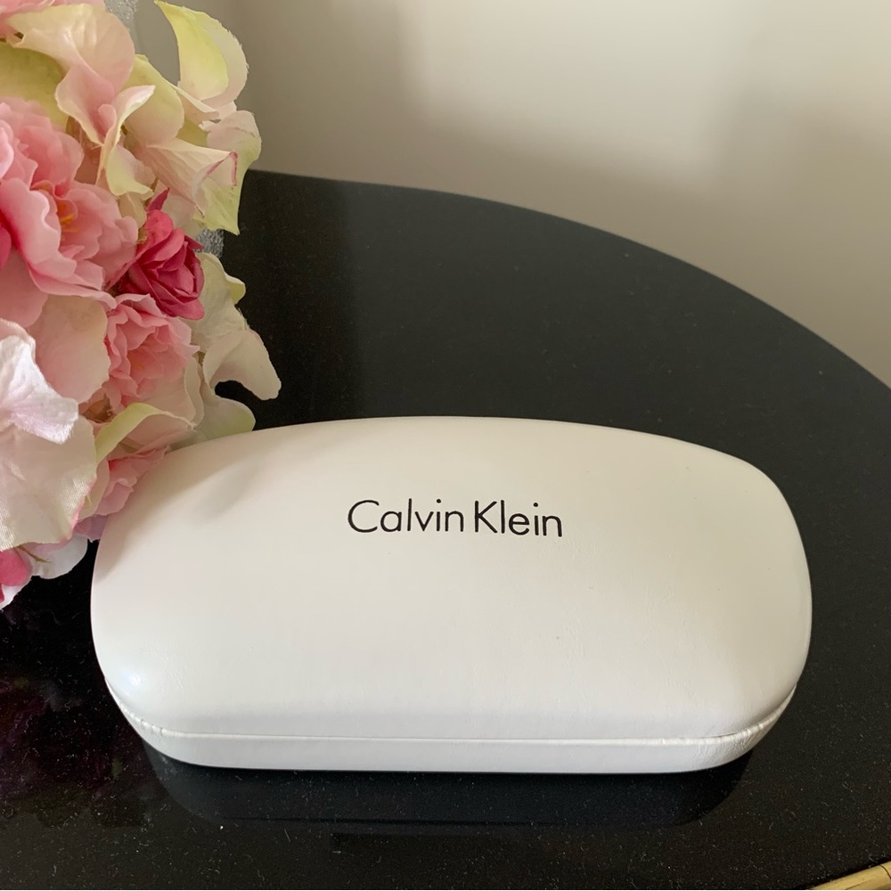 Calvin Klein White Sunglasses Case Only Black Interior Like New